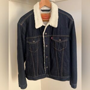 Levi's Men's Dark Blue Sherpa Denim Jacket PRICE DROP!